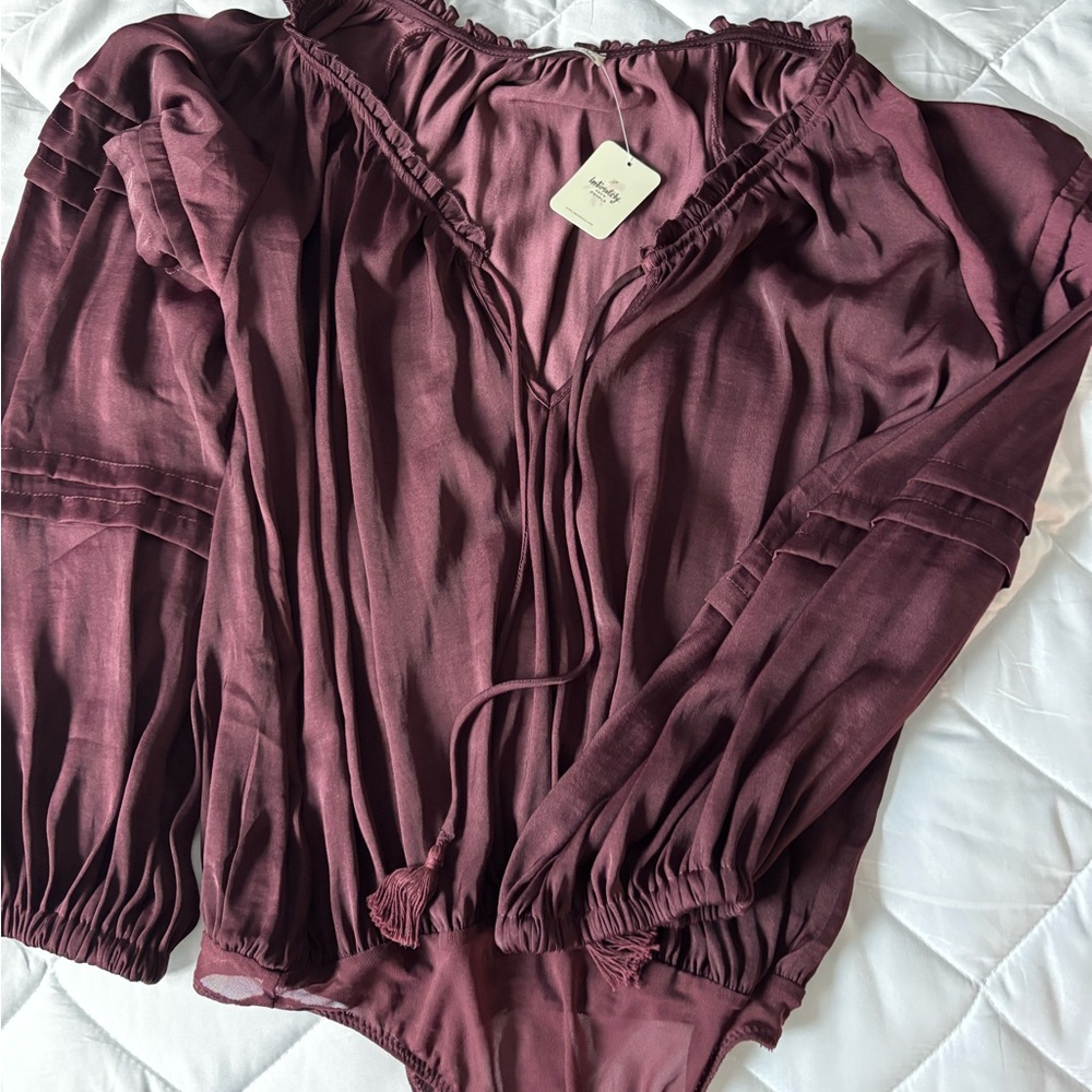 Intimate free people Burgundy bodysuit